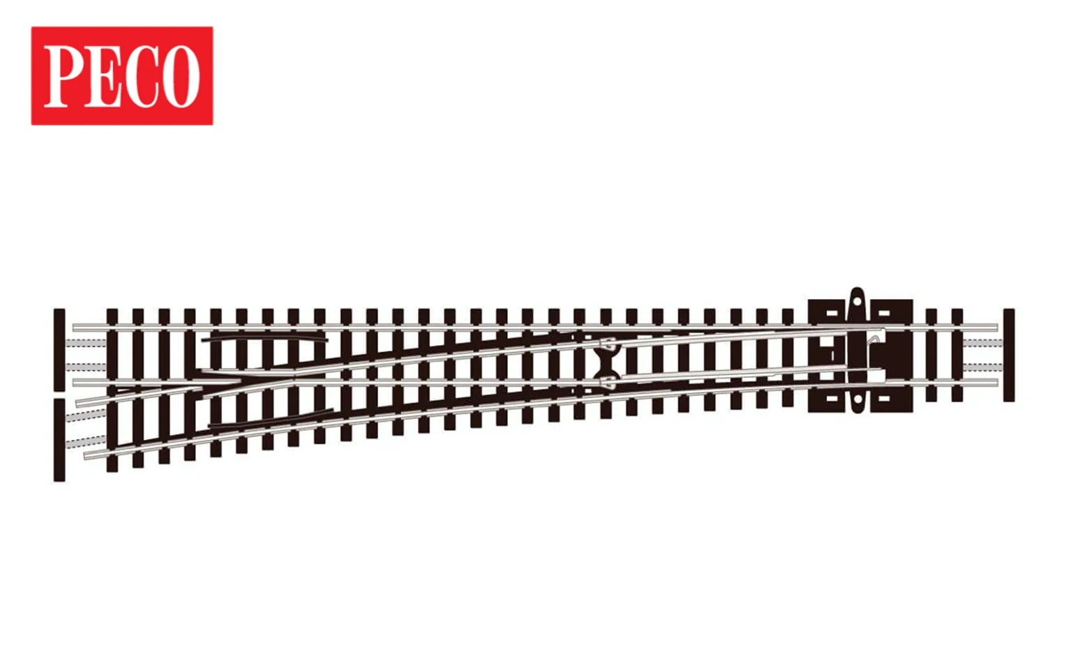 Peco SL-E389F N規 -CODE 55 - 左側大岔軌
