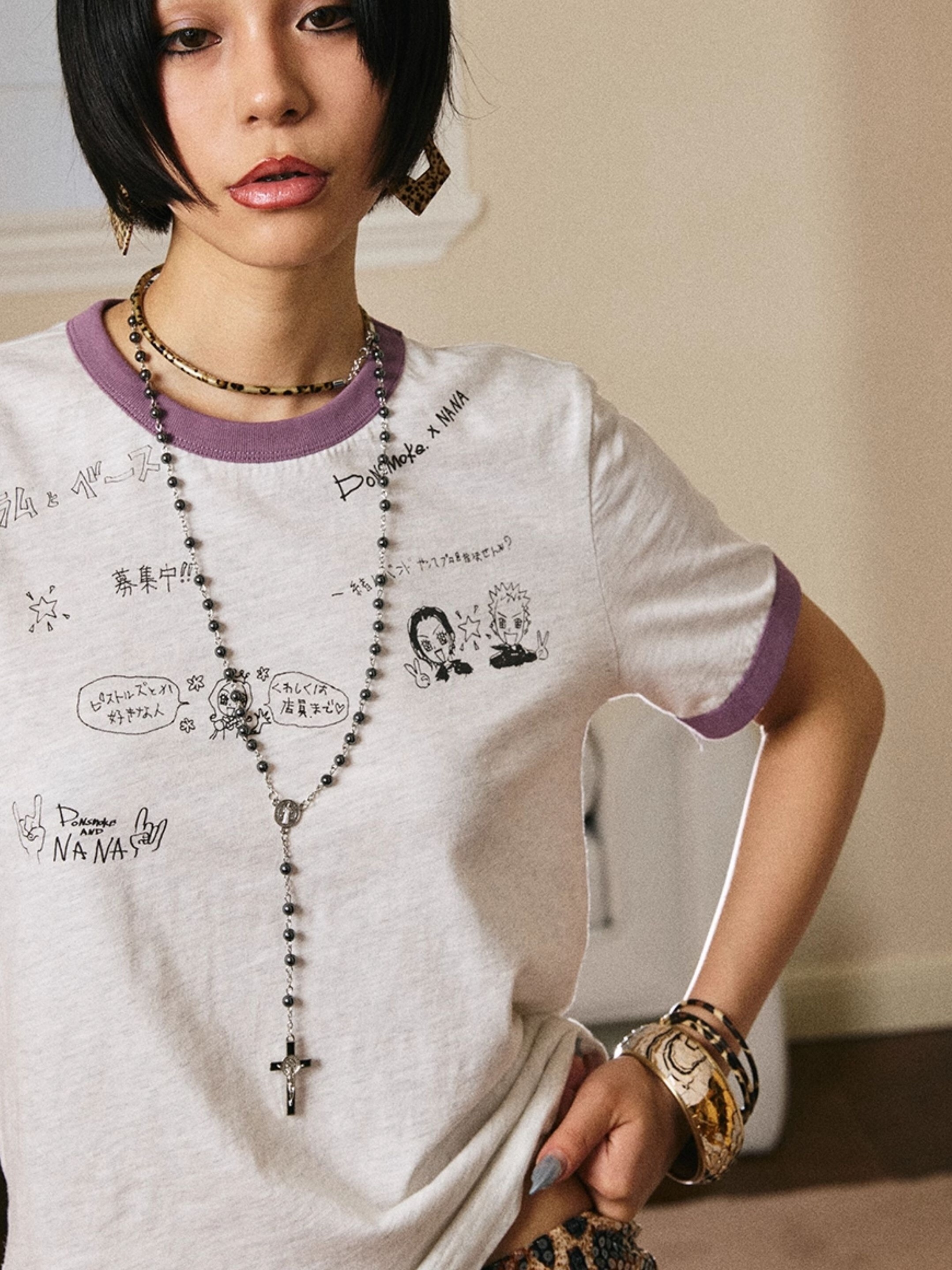 I DON‘T SMOKE X NANA 卡通形象印花 撞色 短袖T DONSMOKE