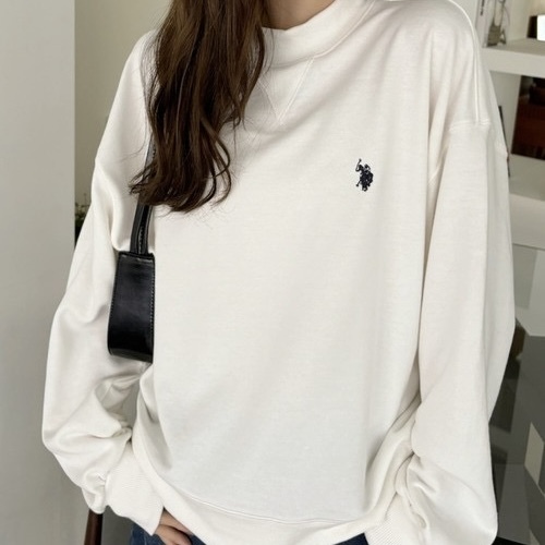 US POLO ASSN 高領 長袖 衛衣 小LOGO 秋冬服飾 灰/米白/海軍藍  90289166