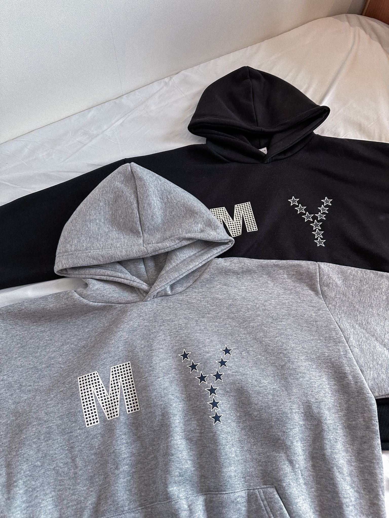 Checkered M Stars Y Hoodie〈🇰🇷DAY 3〉