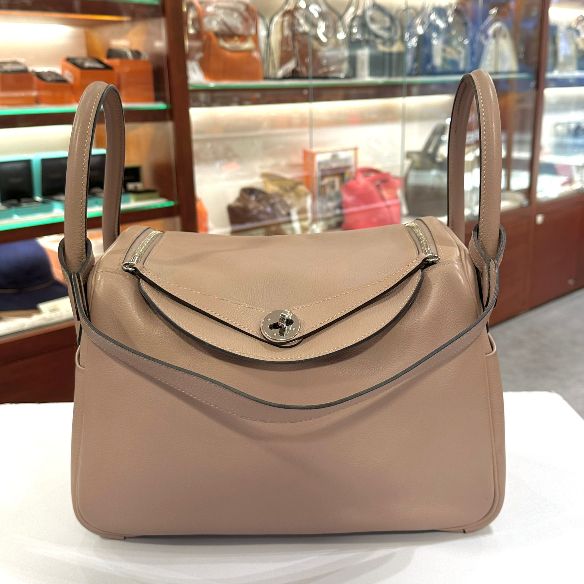 95%NEW二手HERMES LINDY 30 香芋紫銀扣EVERCOLOR皮 X刻 #兩年免費保養 #香榭站正品