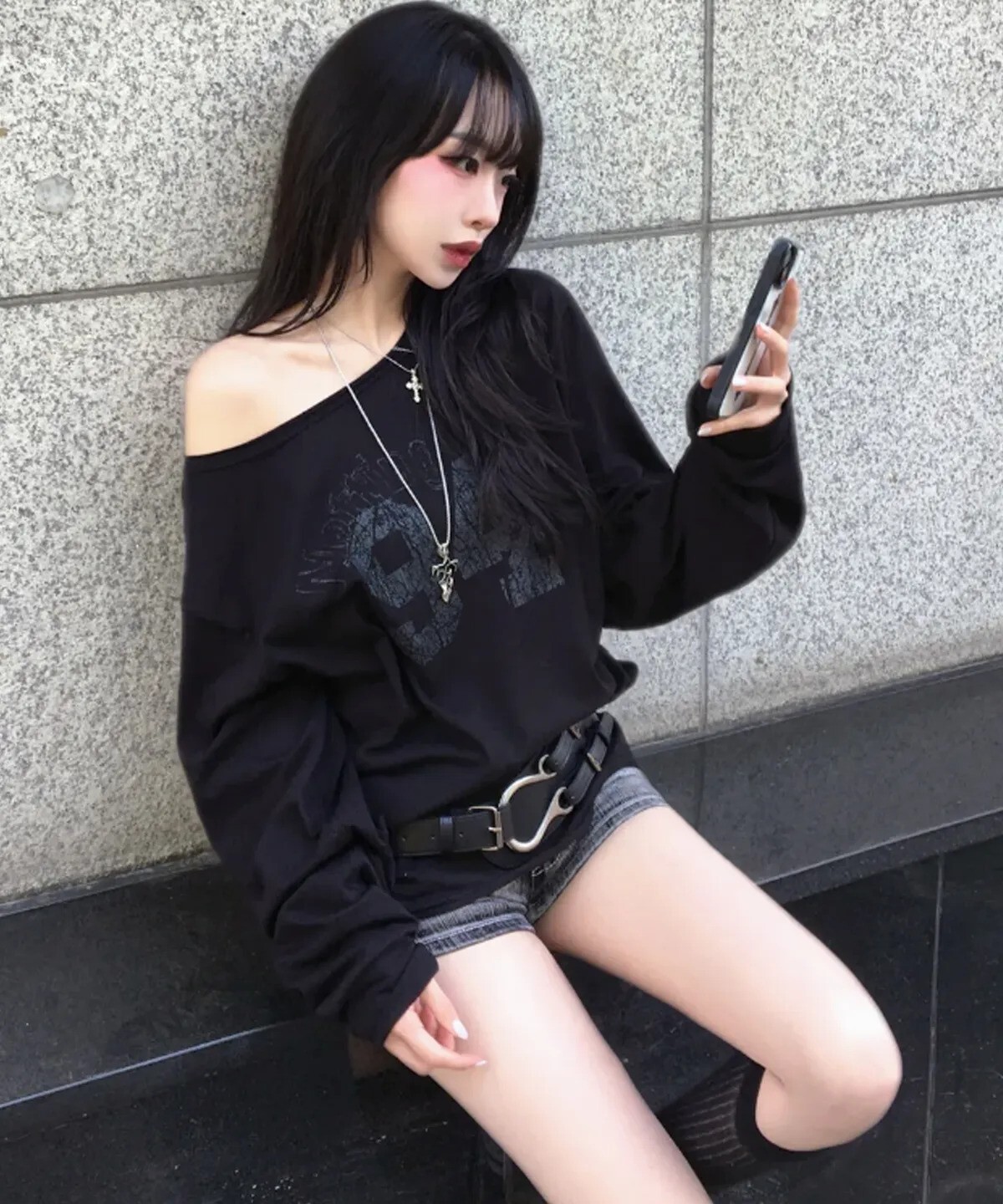 chicks - Notting Hill Feminine One-Shoulder Long Sleeve (3 colors)