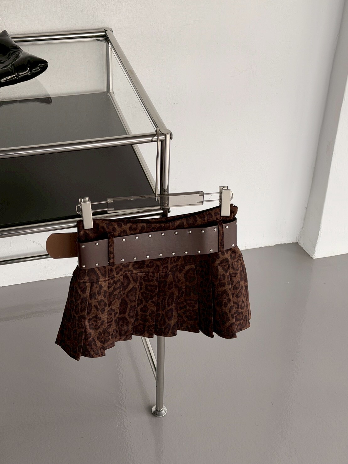 豹紋女孩🧸 豹紋百褶短裙(附腰帶)