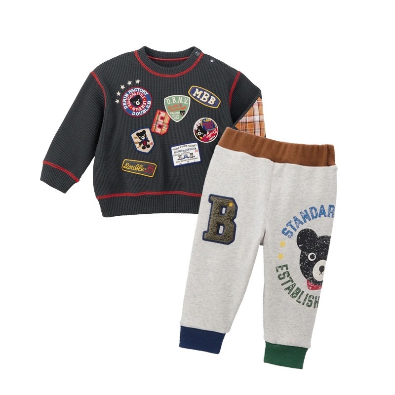 𝐌𝐢𝐤𝐢 𝐇𝐨𝐮𝐬𝐞 黑熊加絨保暖運動長褲