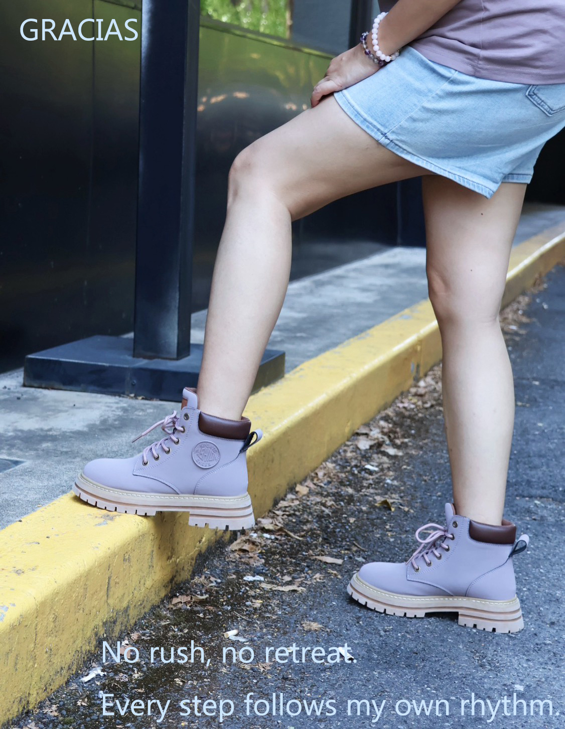 馬丁靴帥氣霧紫-預購