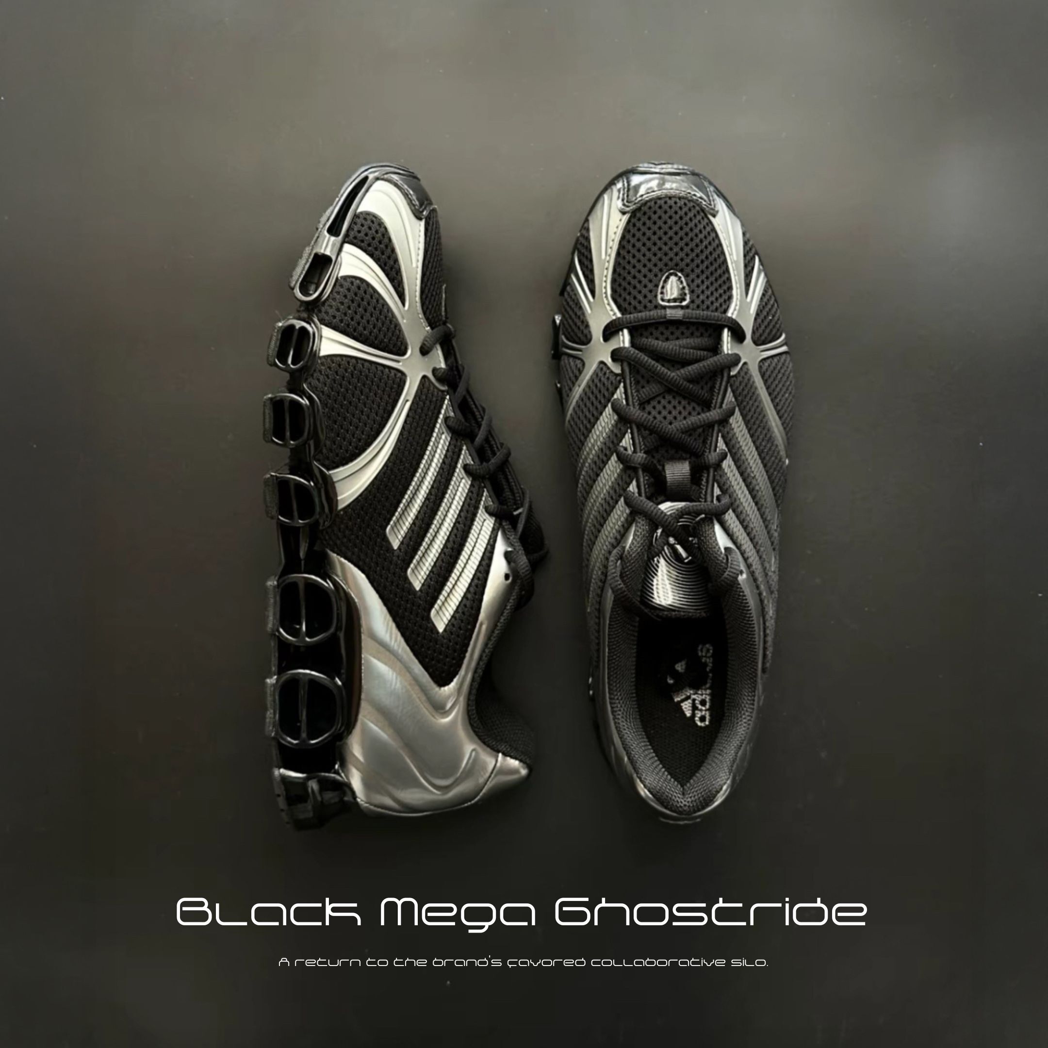 NICEDAY 代購 Adidas Mega Ghostride Y2K Megaride 黑銀 科技 未來 黑銀 JQ0553