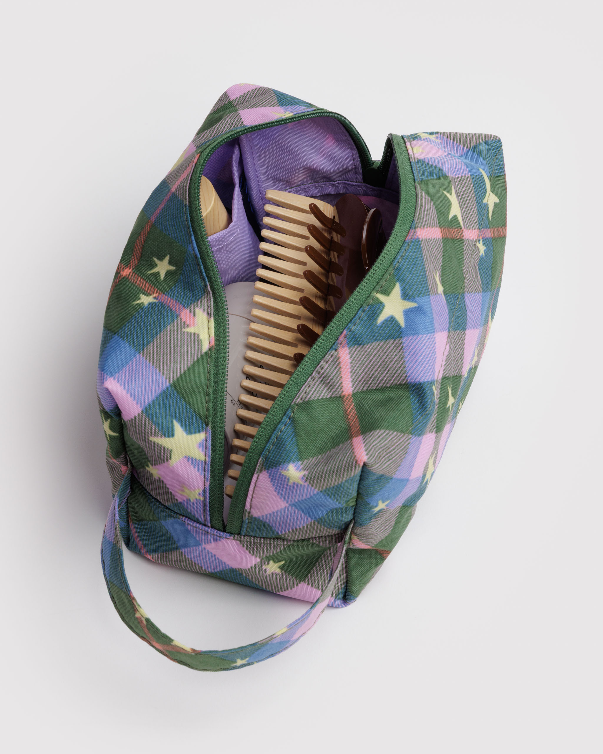 Dopp Kit - Green Star Plaid｜BAGGU