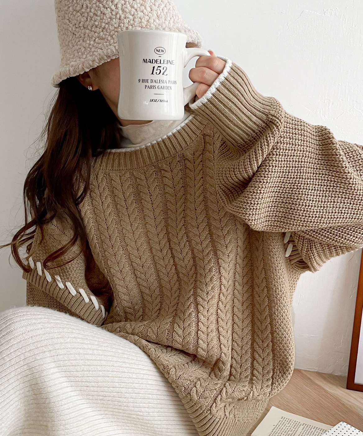 <售完斷貨 單件免運>日本 Java 針織衫 手工 縫製 撞色 寬鬆 毛衣 開襟 外套 正反兩穿 2色