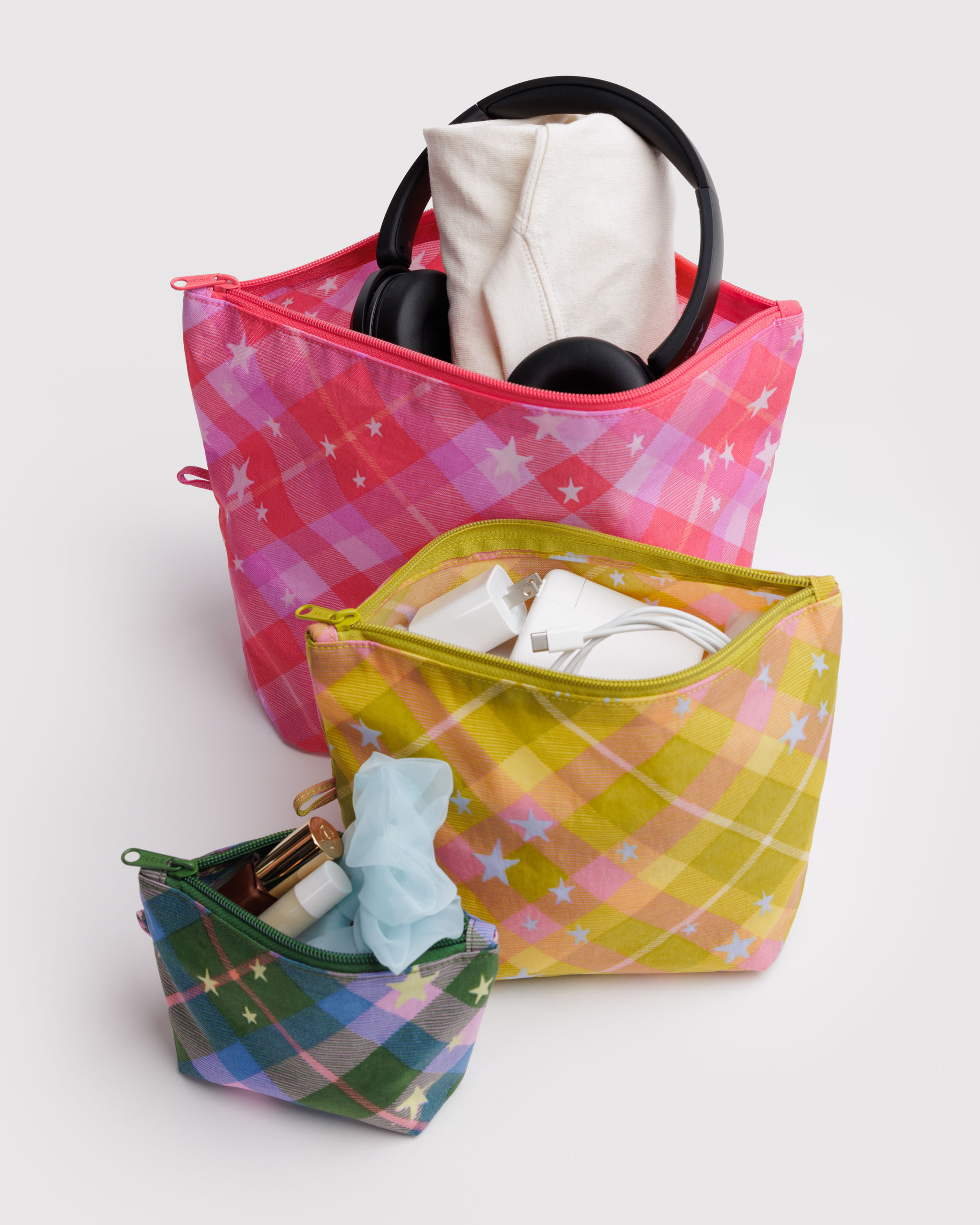 Go Pouch Set - Star Plaid | BAGGU