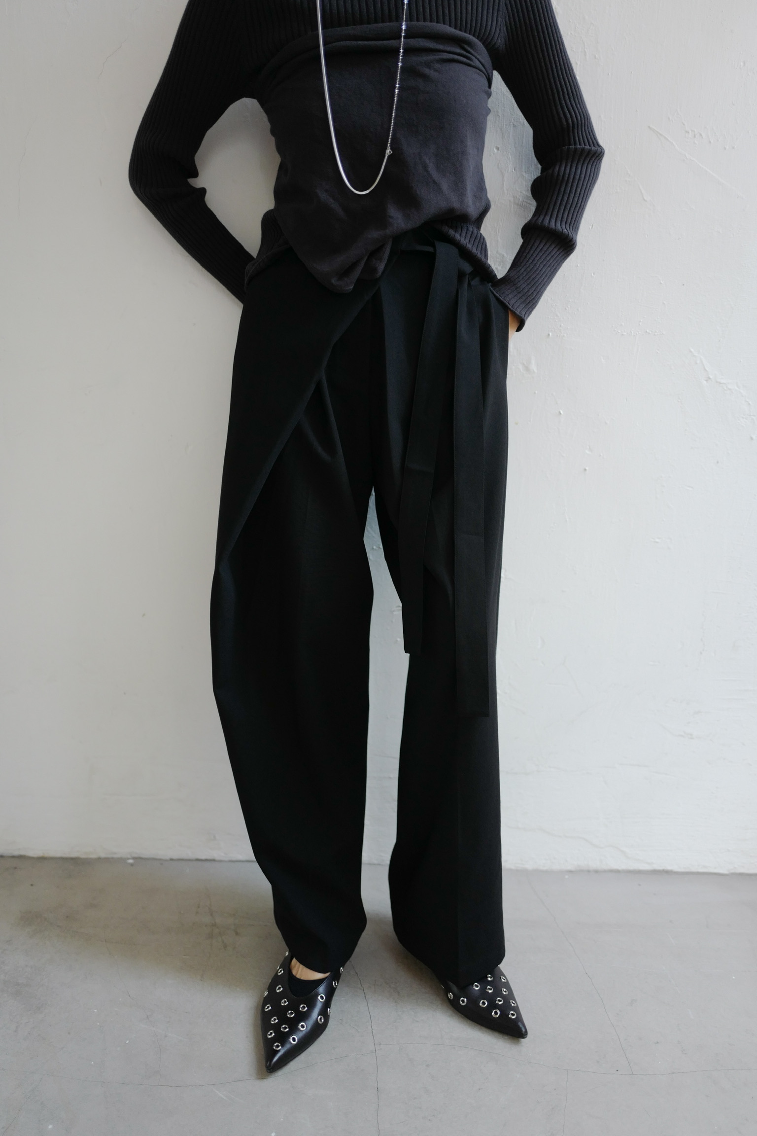 Wrap skirt-trousers