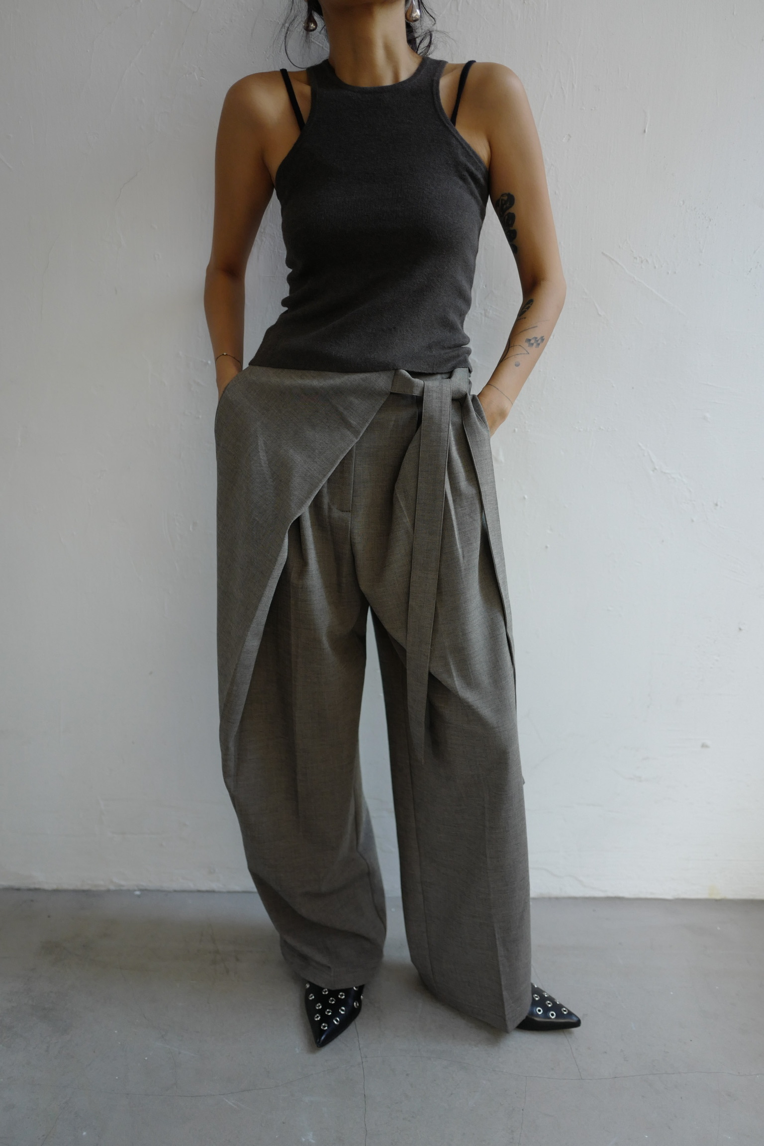 Wrap skirt-trousers
