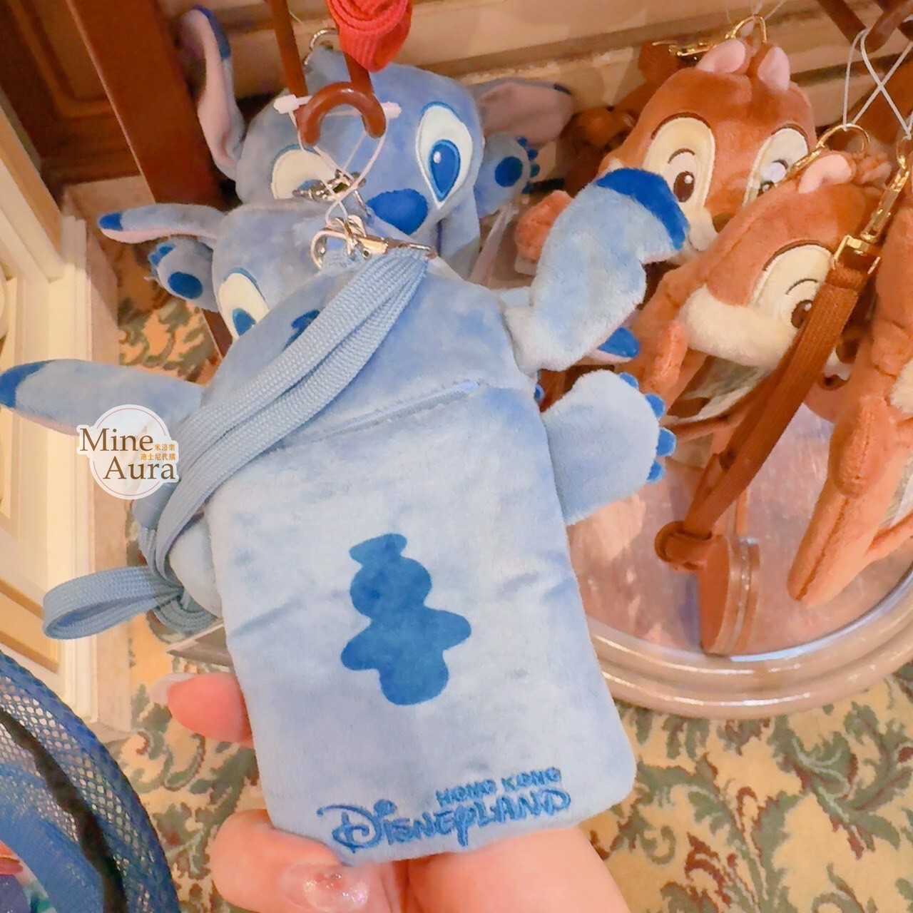 史迪奇 Stitch 絨毛 造型 票卡夾 掛繩 小包 星際寶貝 Lilo & Stitch -香港迪士尼樂園
