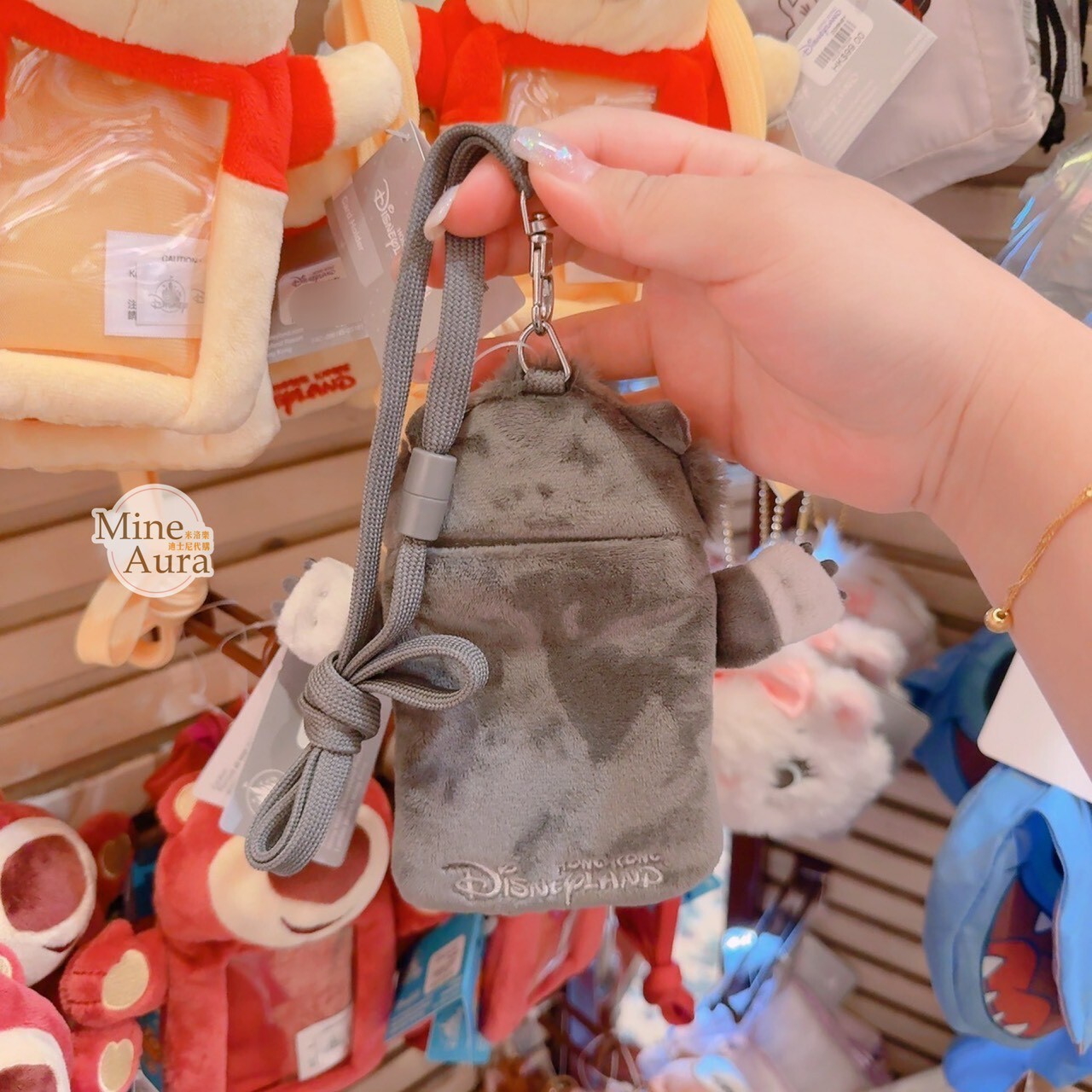 路西法 魯斯佛 Lucife 壞貓咪 絨毛 造型 票卡夾 掛繩 小包 -香港迪士尼樂園