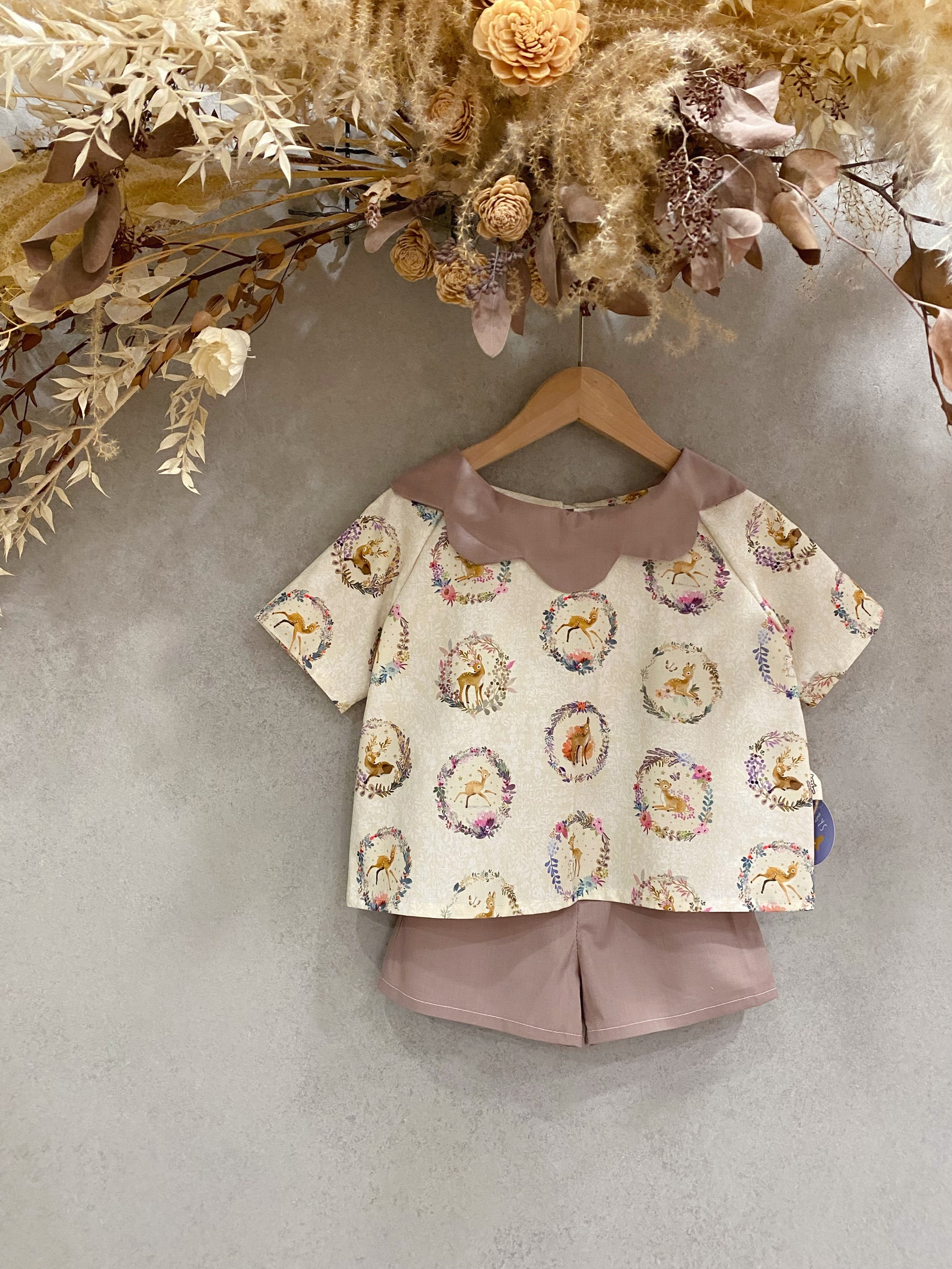 米梅花鹿 花領套裝(90)