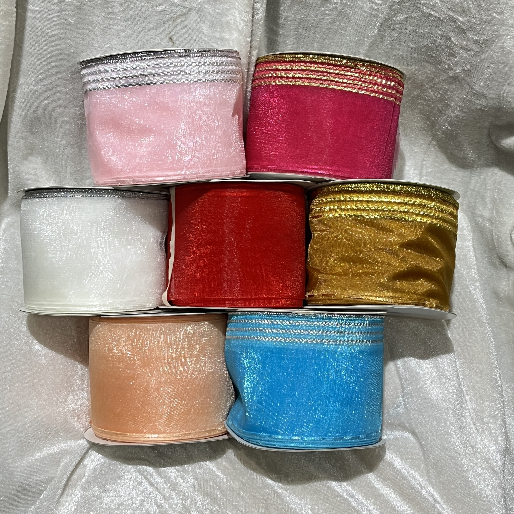 【台灣現貨速發】7公分寬蔥邊絲質拉花紗裙緞帶｜1捲20碼｜緞帶 紗裙緞帶 包裝材料