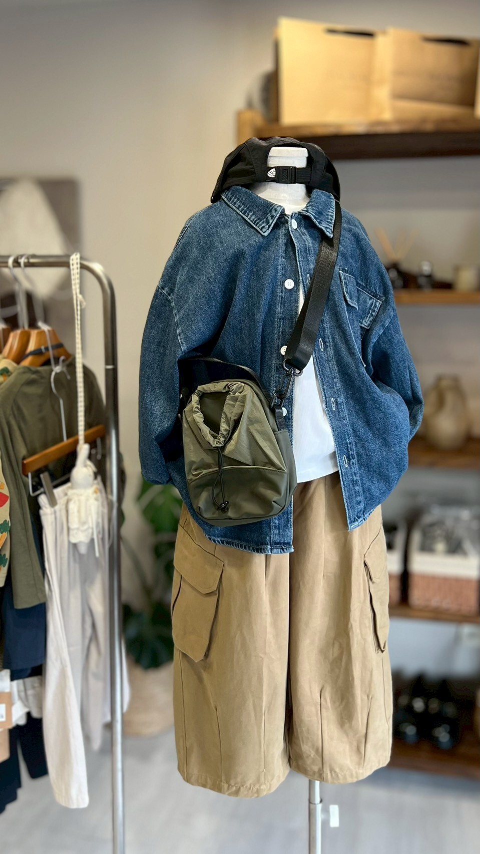 A03097雙口袋工裝褲