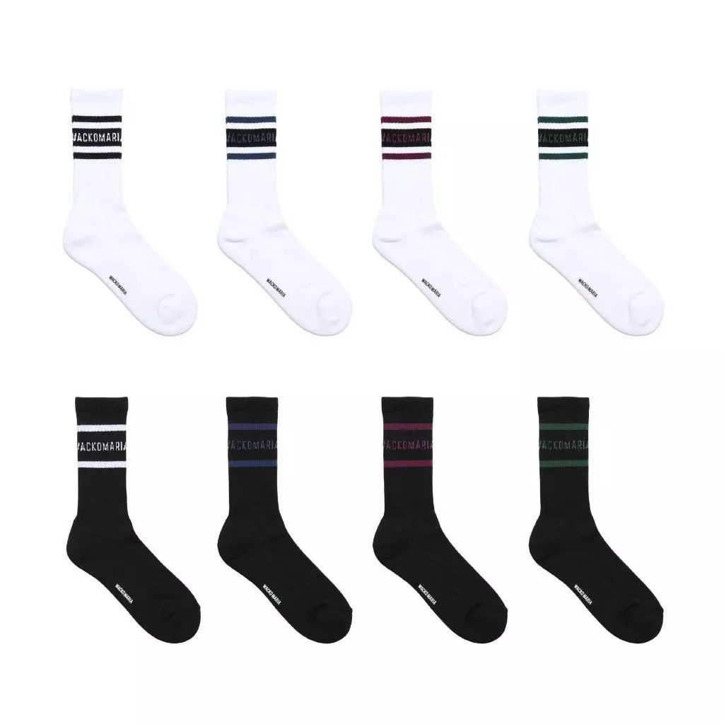 2025AW WACKO MARIA SKATER SOCKS (TYPE-2) 基本 字體 LOGO 長襪 襪子 現貨 25FW-WMA-SO02