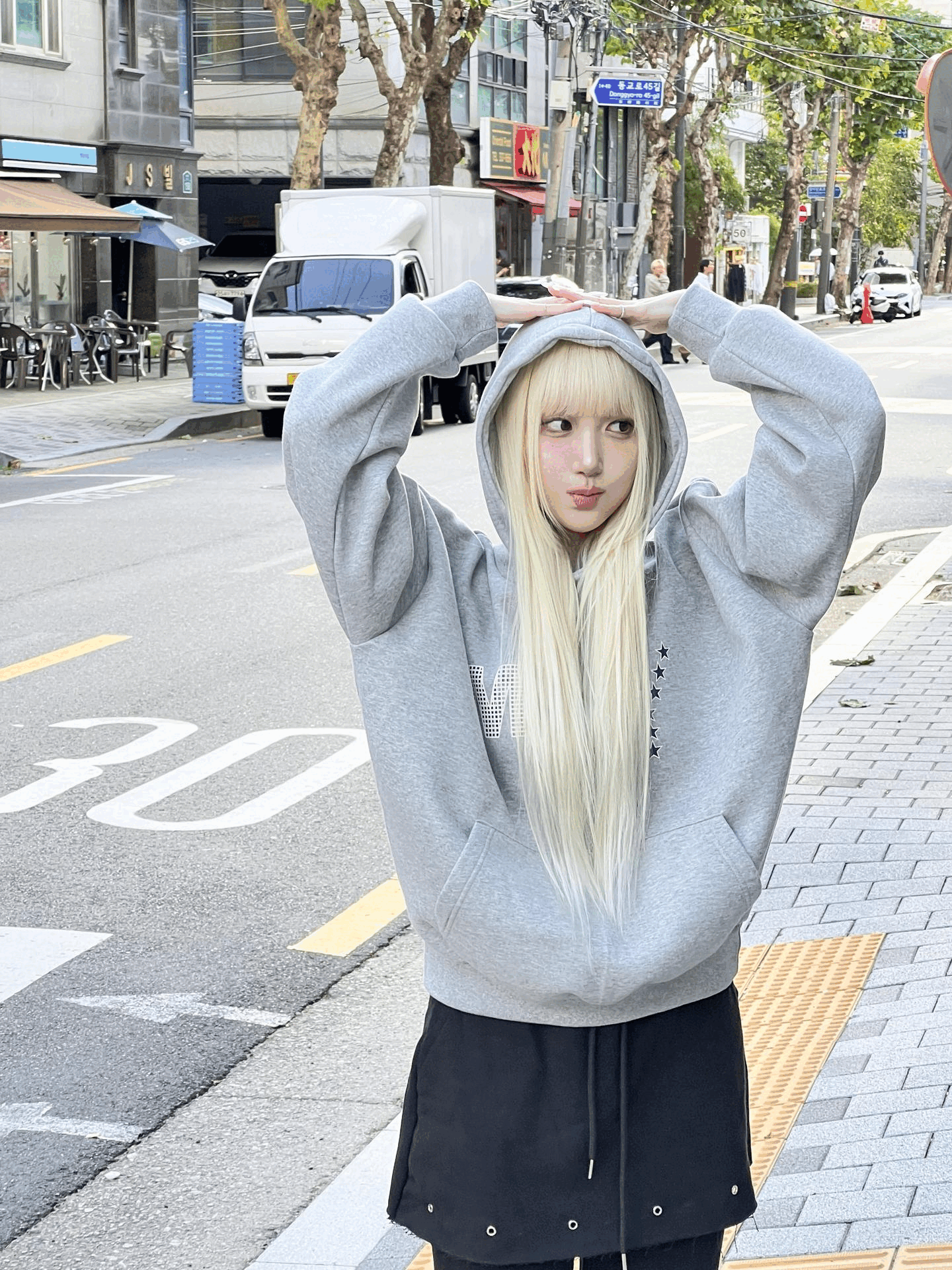 Checkered M Stars Y Hoodie〈🇰🇷DAY 3〉