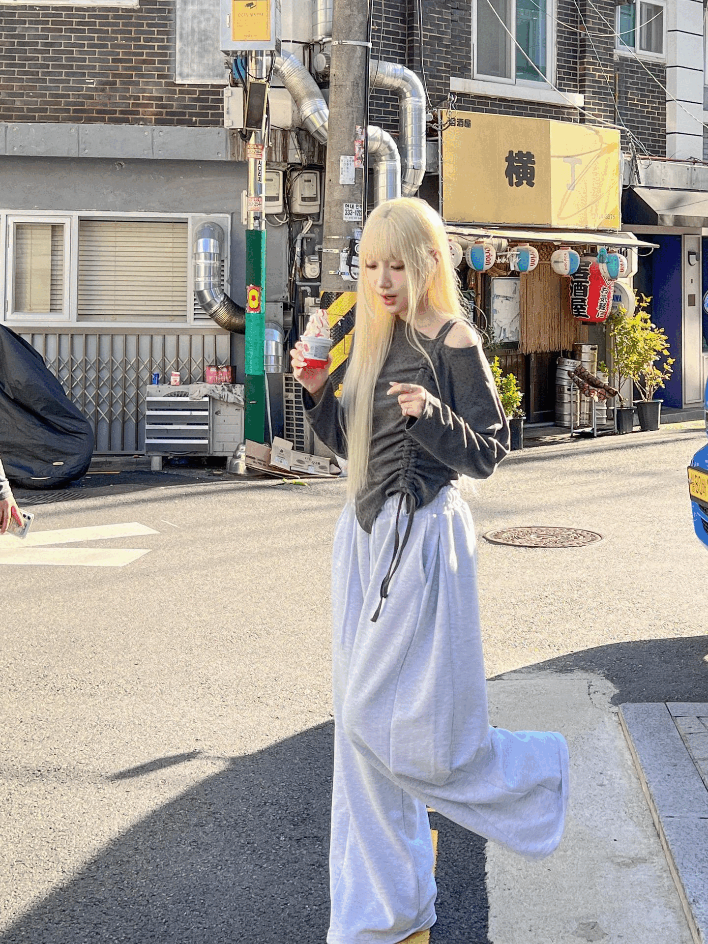 勁闊褲腳棉質長褲〈🇰🇷DAY 3〉