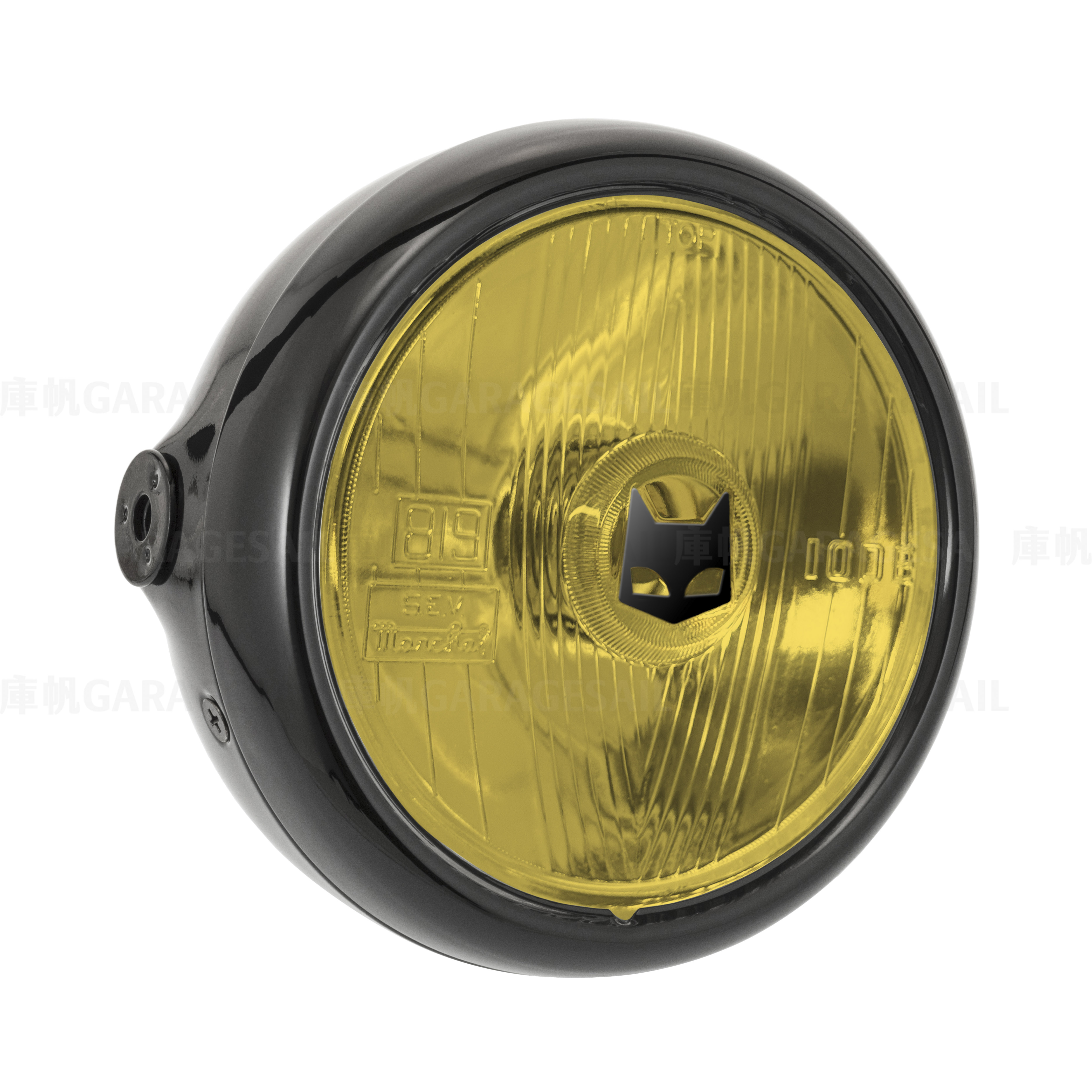 5.75吋圓 吊耳式 大燈 Marchal 819 貓眼 - 亮黑