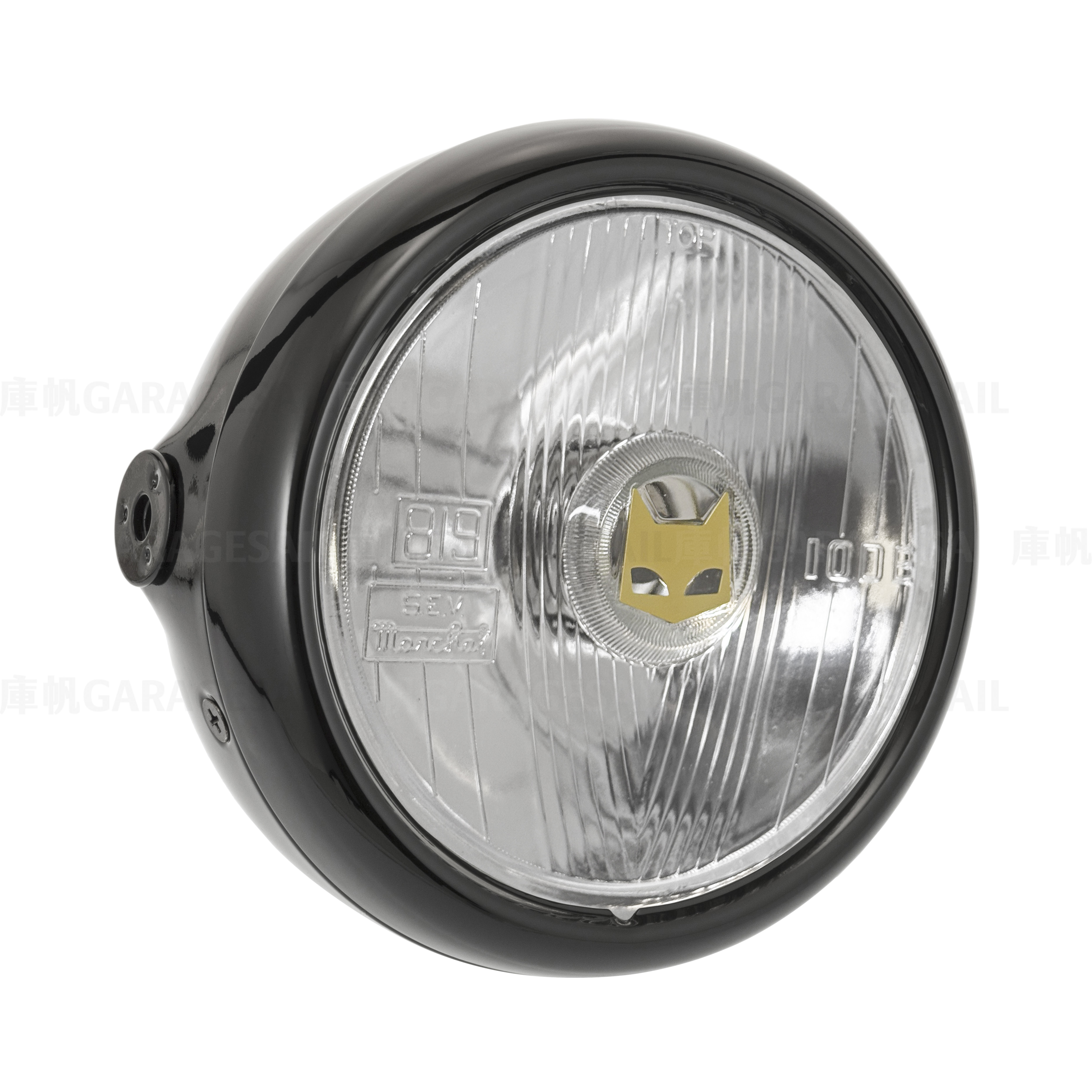 5.75" Side Mount Headlight Marchal 819 - Gloss Black