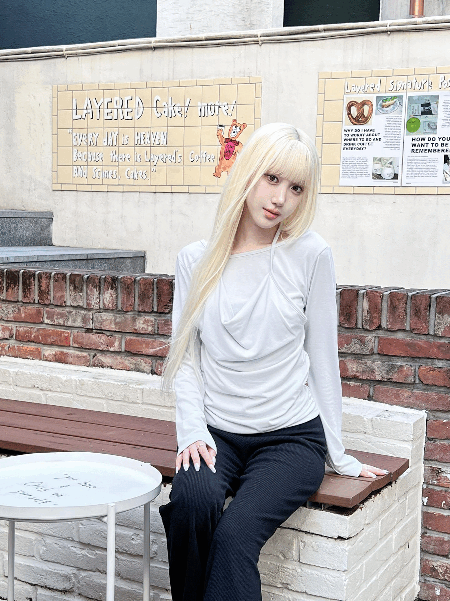 垂感層次假兩件掛頸Top〈🇰🇷DAY 3〉