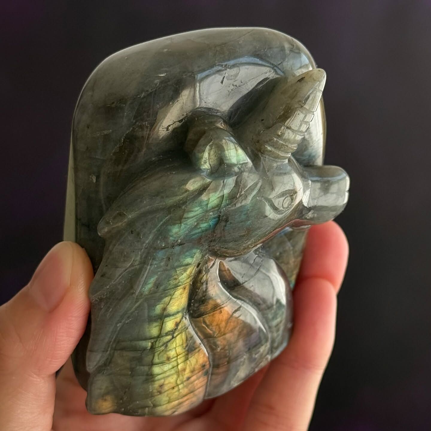 [原石] 拉長石 獨角獸 水晶擺件