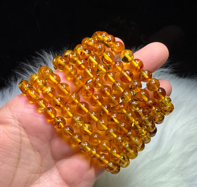 251016 - D7 7mm+波羅的海頂級花珀手串（一物一證書） (11月中到貨）