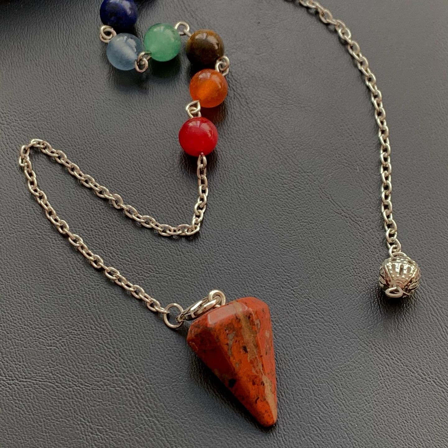 [原石] 紅碧玉 / 七脈輪靈擺 水晶靈擺