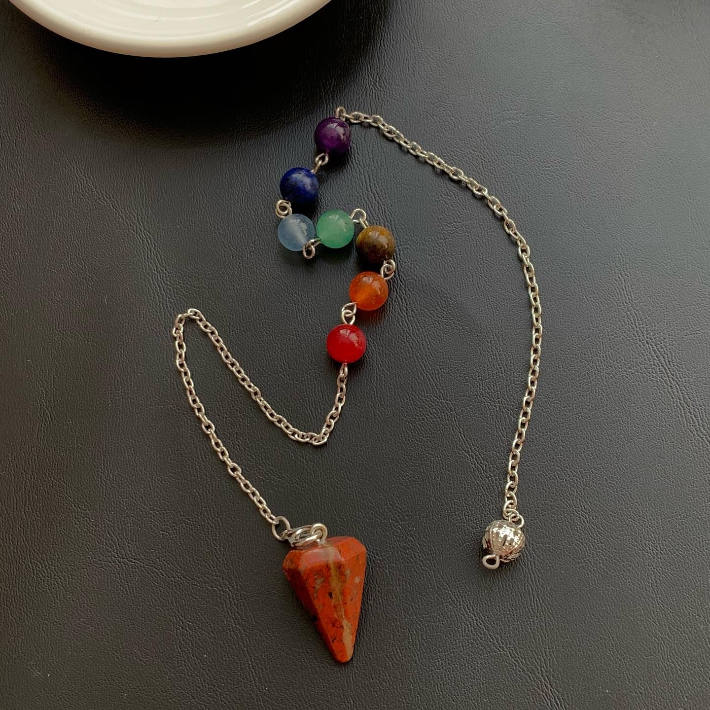 [原石] 紅碧玉 / 七脈輪靈擺 水晶靈擺