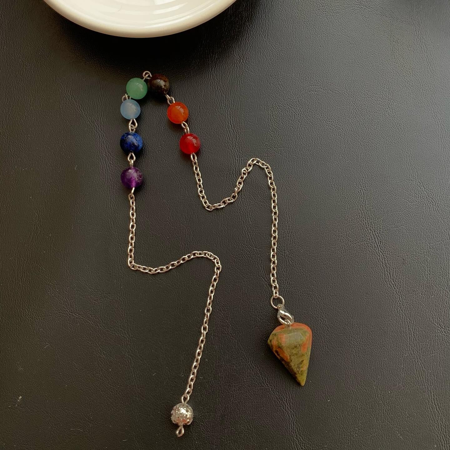 [原石] 花綠寶 七脈輪靈擺 水晶靈擺