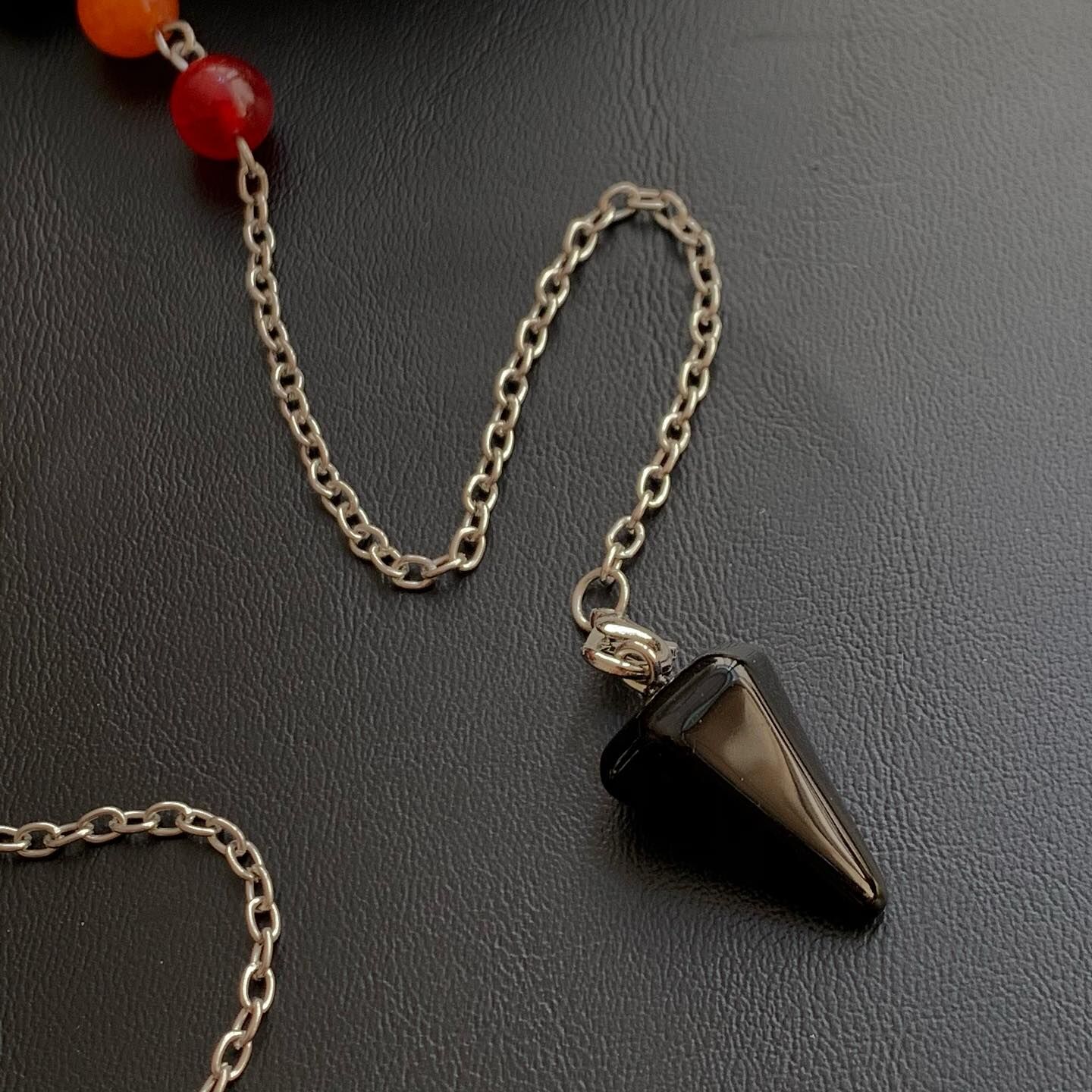 [原石] 黑曜石 七脈輪靈擺 水晶靈擺