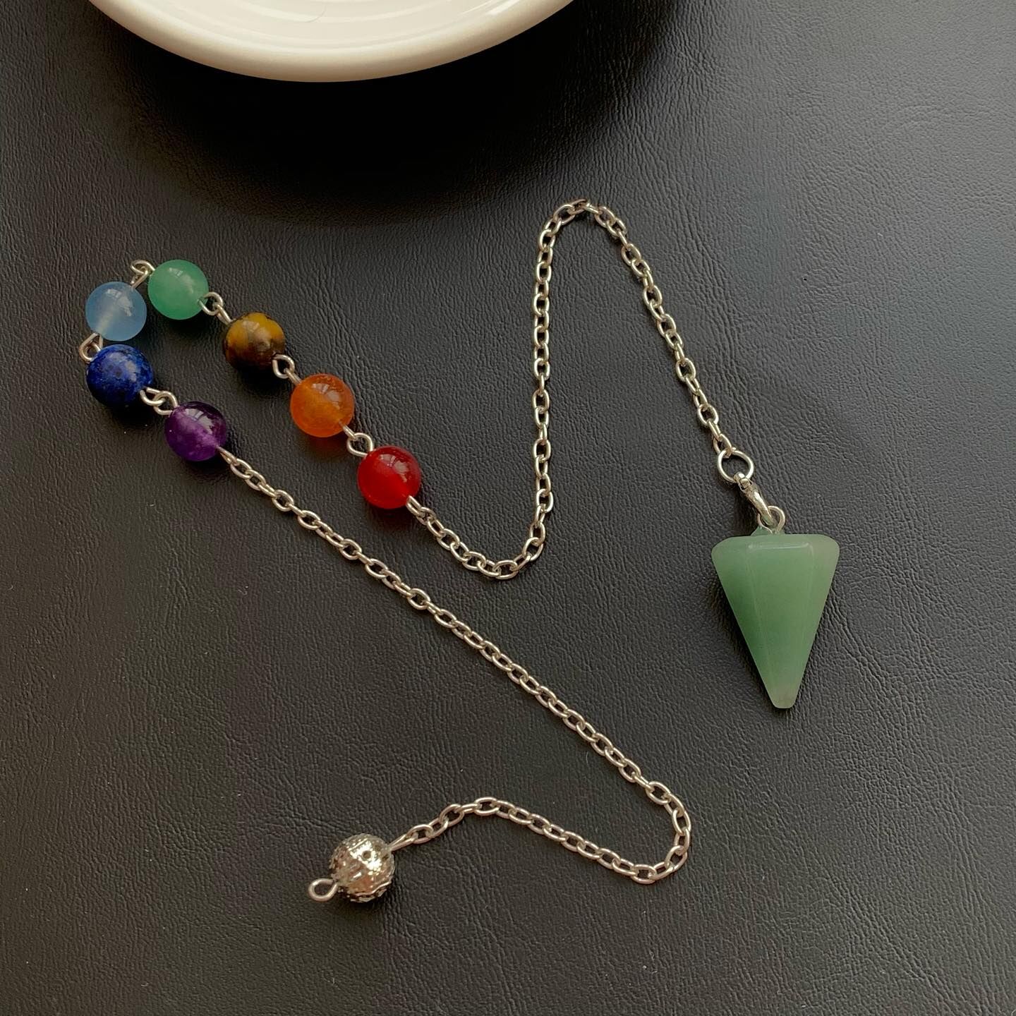 [原石] 東菱玉 七脈輪靈擺 水晶靈擺