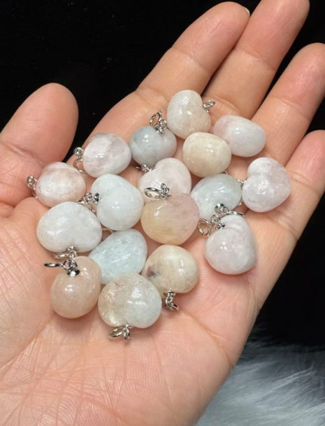 251016 - D26 摩根石心心S925懶人扣吊咀 送 銀色固定珠針鏈頸鏈 (11月中到貨）