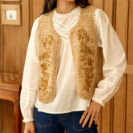 1LP1018-016 LA PETITE ETOILE Meline Vest Beige #MELINE-M232522J4A/13-BEIGE (C-EU-E)