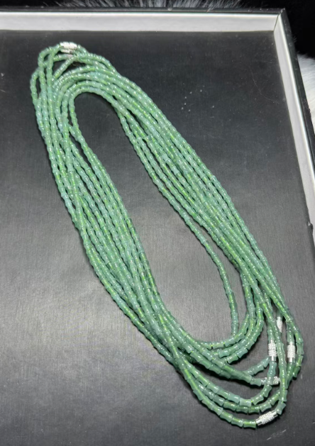 251016 - D35 極品且末藍翡翠竹節長頸鏈 (11月中到貨）