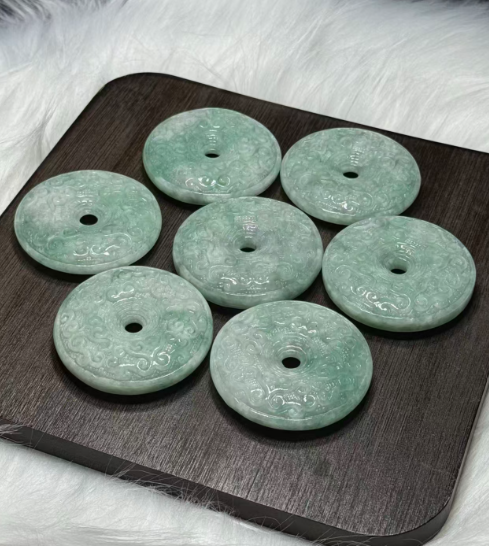 251016 - D42 天然緬甸翡翠巨型玉環平安扣手工編織繩鏈（一物一證書） (11月中到貨）