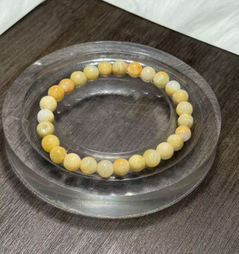 251016 - D46 7mm+天然A貨黃翡翠手串(11月中到貨）（微瑕疵不退不換）