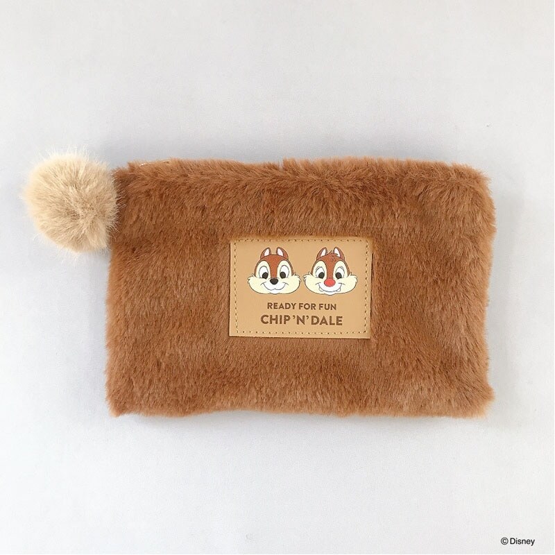 【最新限定】JP Chip and Dale 啡色滑毛拉鏈Pouch 3888 TK251016