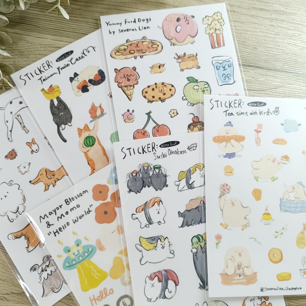 里恩太太．防水透明圖鑑貼紙 共六款