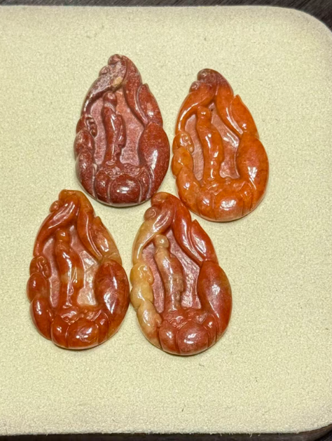 251016 - D72 A貨紅翡翠一念成佛雕刻吊咀(11月中到貨）