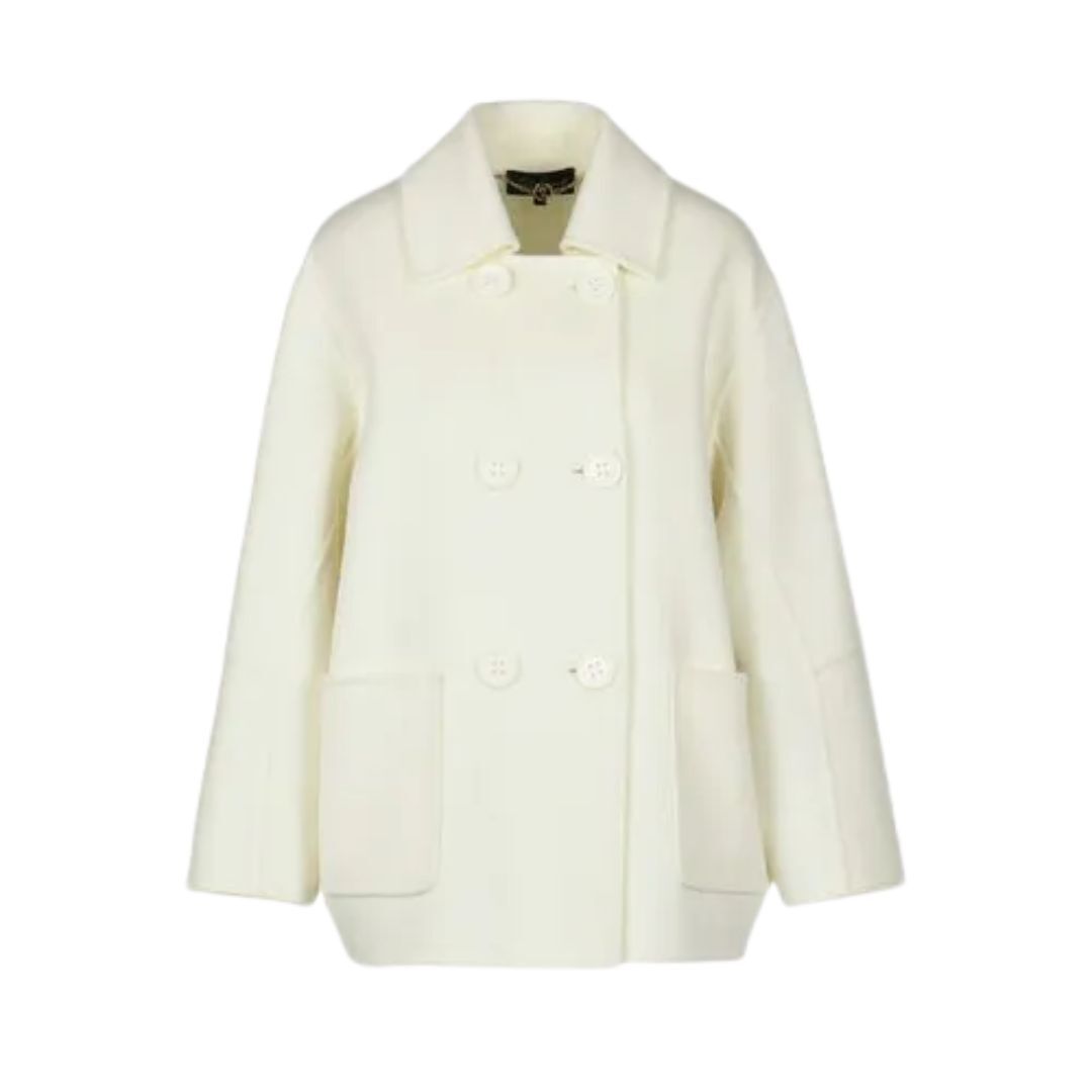 1LS1015-027 LUISA SPAGNOLI Super Double-Breasted Jacket Cream #542241.202 (C-EU-E)