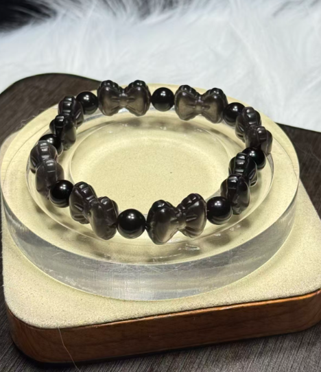 251016 - D88 銀曜石立體蝴蝶結雕刻手串(11月中到貨）