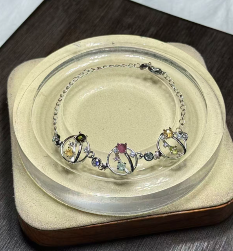 251016 - D94 彩碧璽半銀手鏈 - 星球款(11月中到貨）