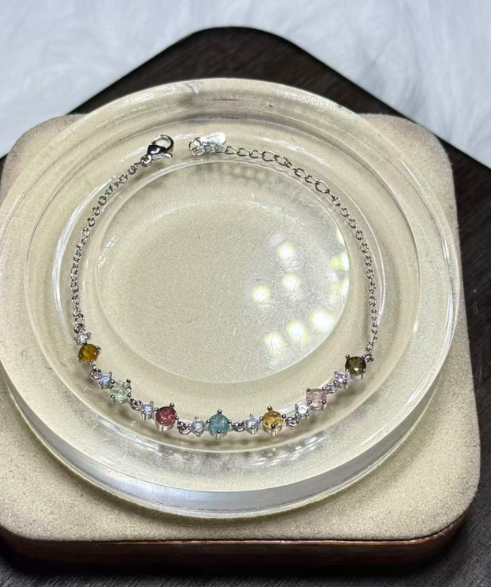 251016 - D99 彩碧璽半銀手鏈 - 簡約款(11月中到貨）