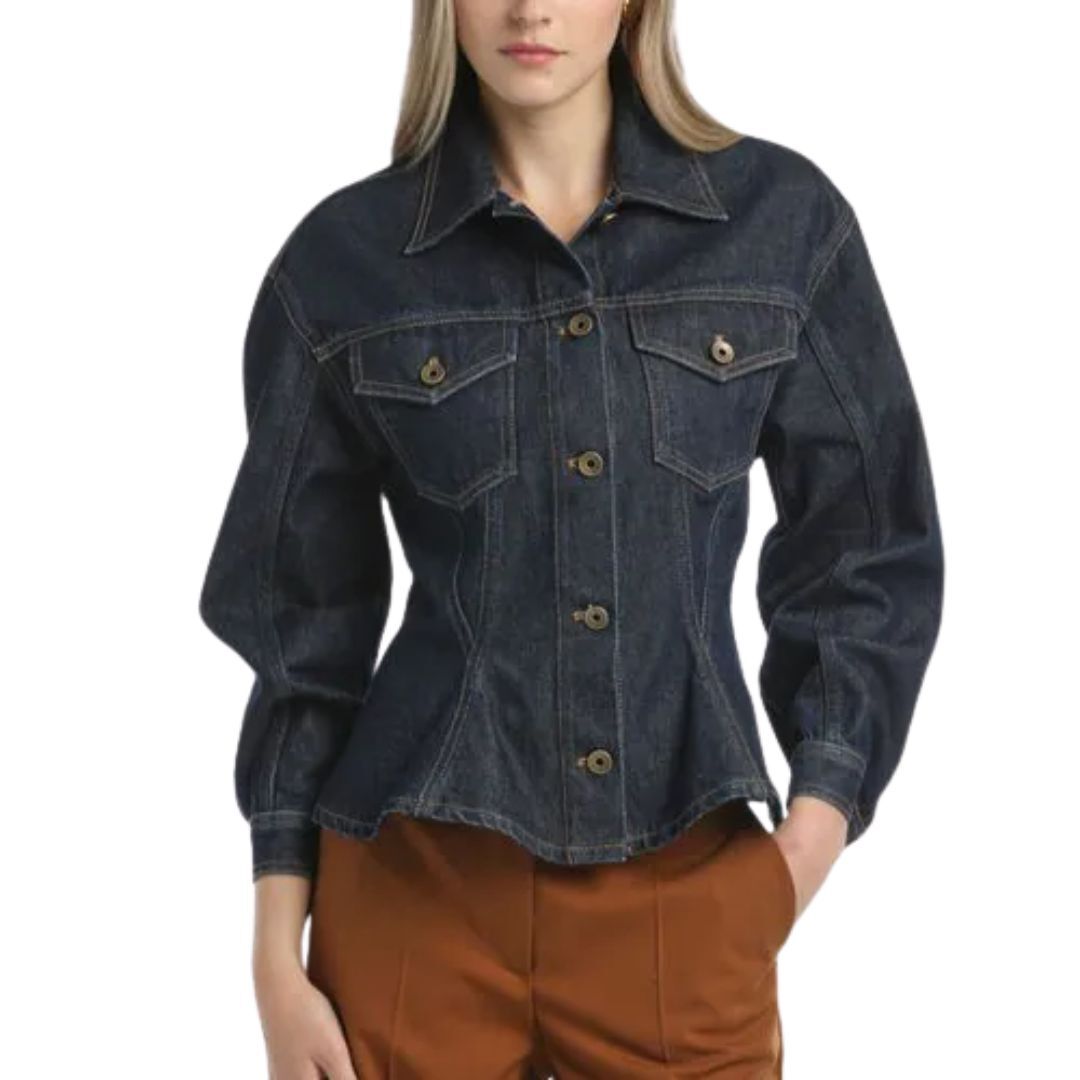 1LS1015-022 LUISA SPAGNOLI Saputo Denim Jacket Blue #542333.1214 (C-EU-E)