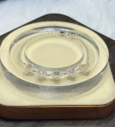 251016 - D101 彩碧璽半銀手鏈- 花邊款(11月中到貨）