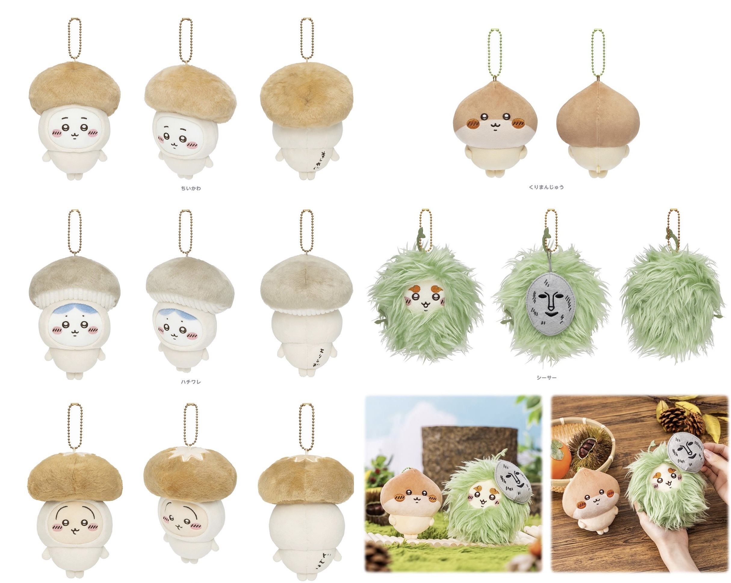 10月底到貨-Chiikawa 吉伊卡哇 季節系列 冬菇Chii / 冬菇八 / 冬菇Usagi / 栗子 / 風獅-