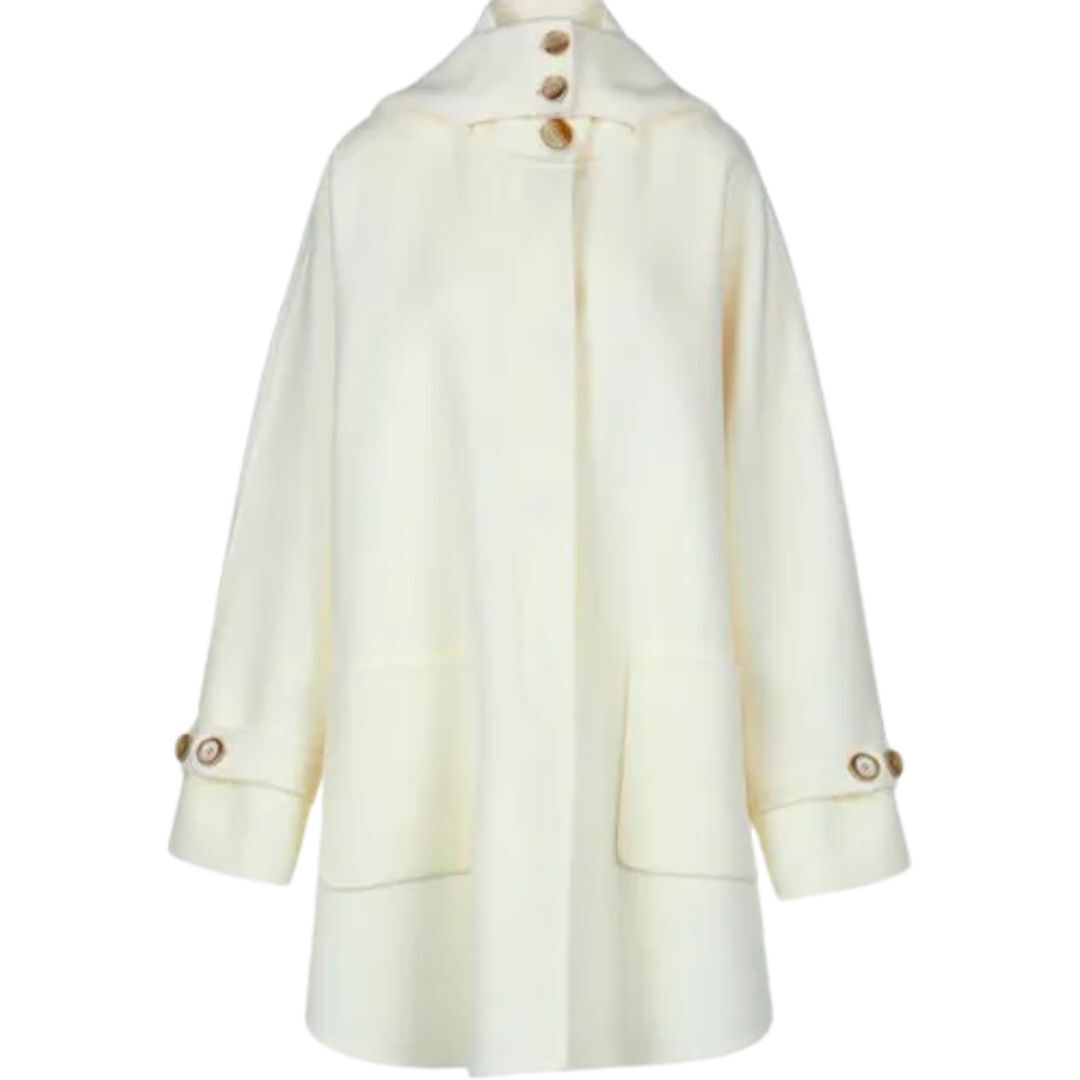 1LS1015-019 LUISA SPAGNOLI Sagomata Unstructured Coat Cream #542231.0202 (C-EU-E)