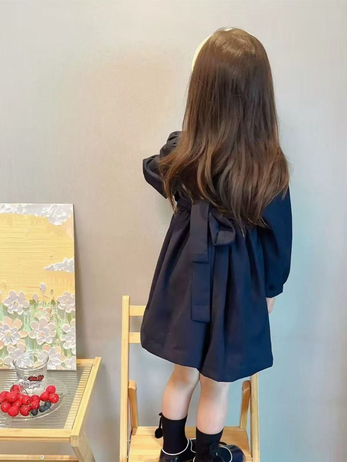 廠單 Petit Nez Vintage 學院風刺繡長袖連衣裙